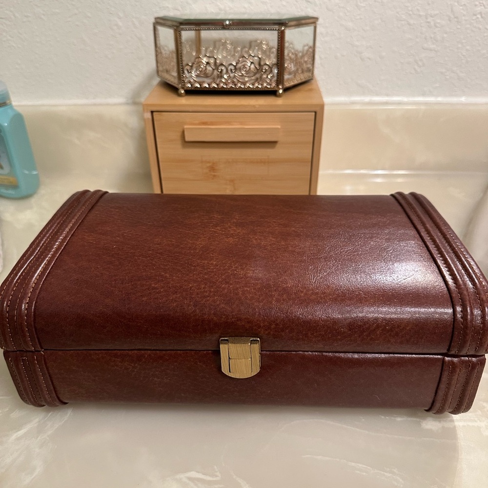 Nordstrom Cream and Brown Jewelry Box